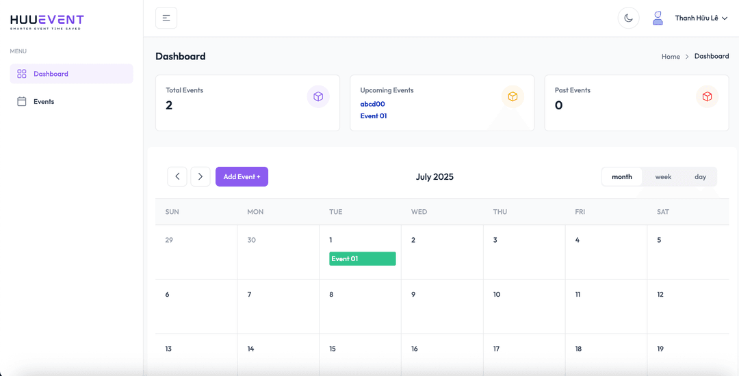 Centralized Event Dashboard